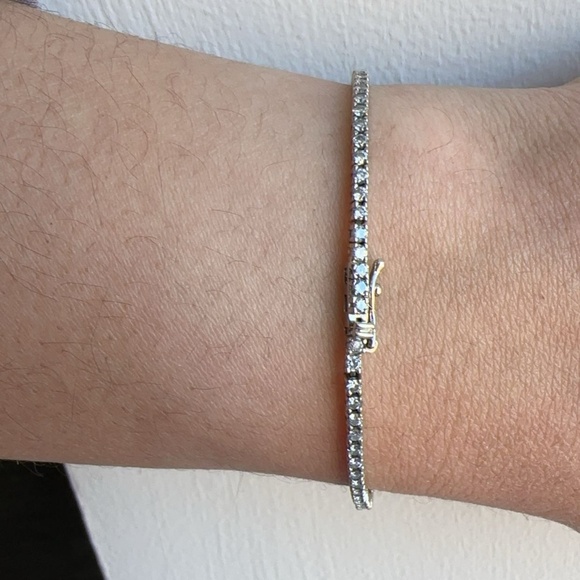 14K White Gold Tennis bracelet 2Carats TTW - Picture 7 of 14